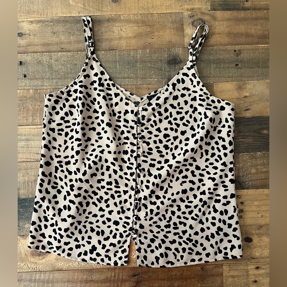 Sanctuary Black and Tan Spotted Camisole